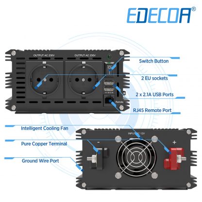 12V / 230V / 2500w invertteri puhdas siniaalto - Image 3