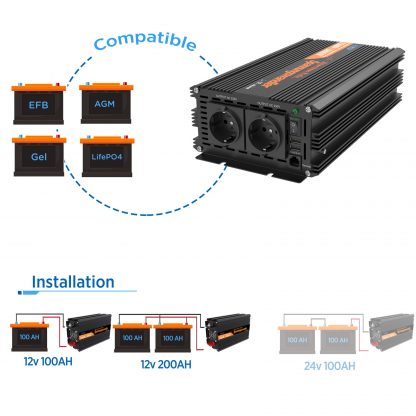 12V / 230V / 2500w invertteri puhdas siniaalto - Image 7