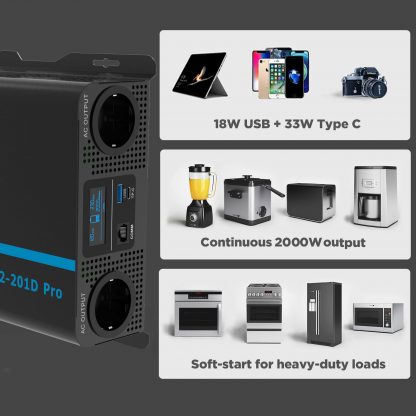 12V / 230V / 2000w invertteri puhdas siniaalto - Image 9